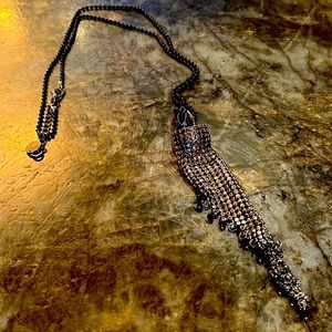 Long pendent. Silver & black very stylish bohemian look